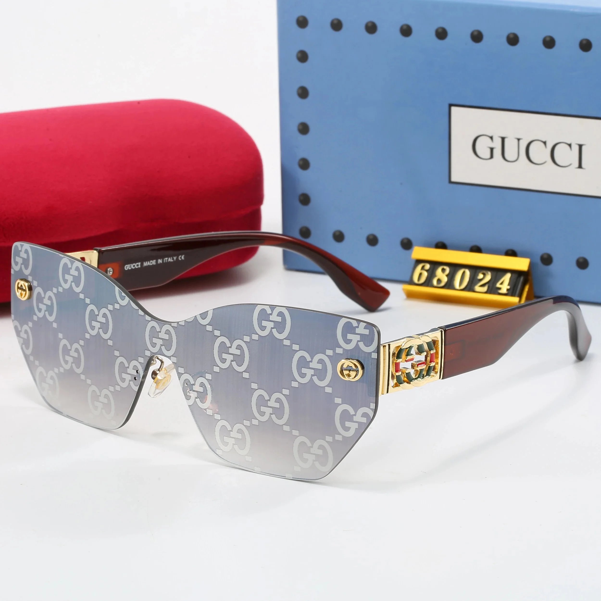 Gucci Eyewear Oversized shield sunglasses with GG monogram lenses image 6