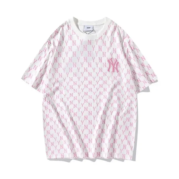 MLB New York Yankees Pink Monogram Logo T-Shirt - 1