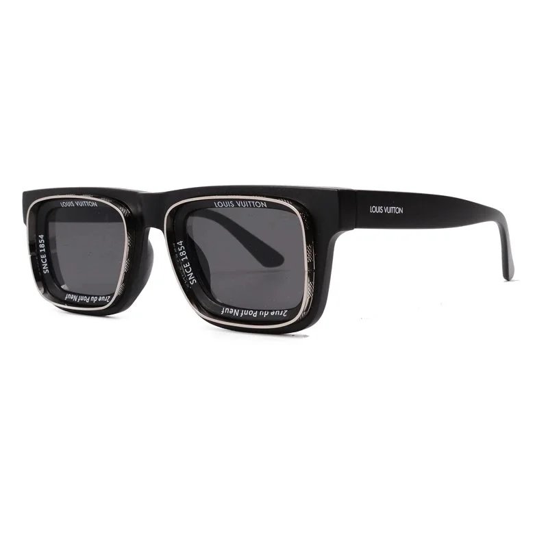 Design Oversized Square Frame Gradient Gray Sunglasses - 5