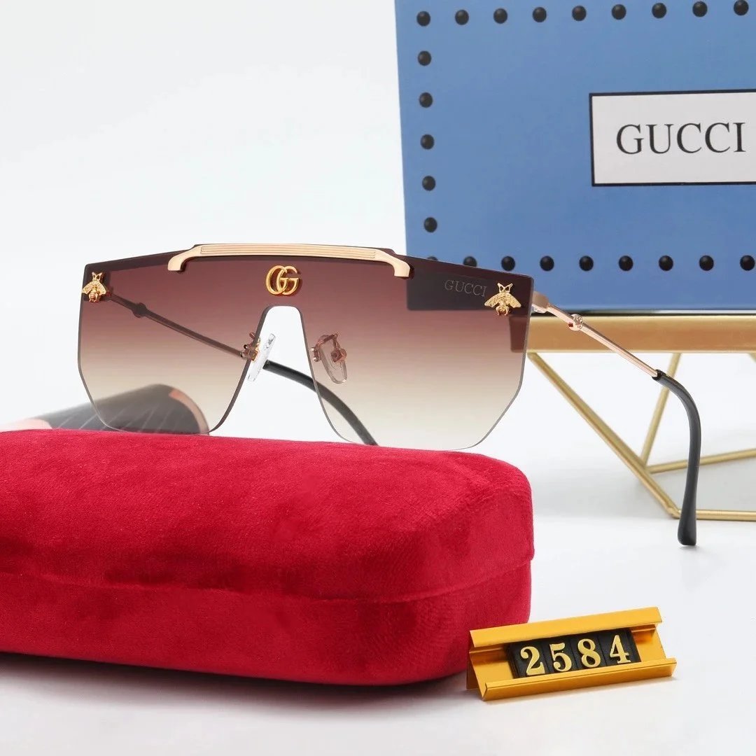Gucci GG Marmont Aviator Sunglasses Gray Gradient with Monogram Lens Eyewear - 9