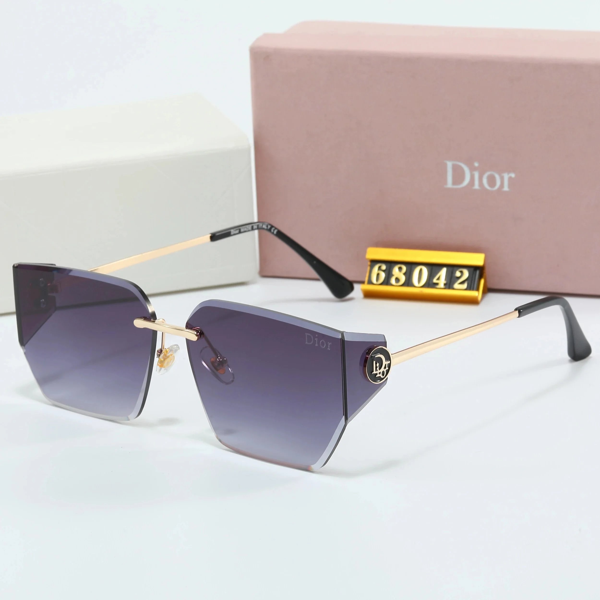 Dior CD Icon Rimless Sunglasses Purple Gradient - 4