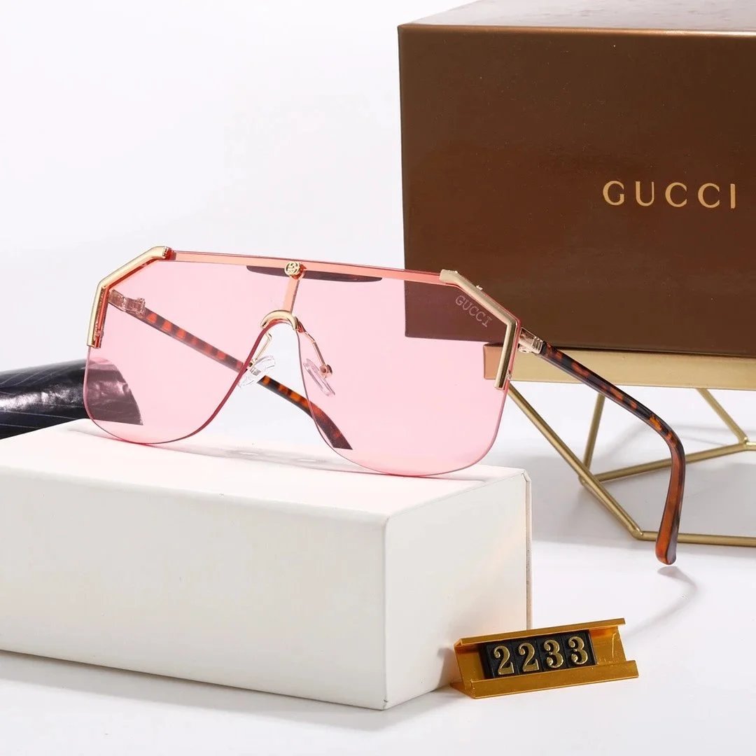 Gucci GG0941S Shield Sunglasses Red Gradient Gold Frame - 8