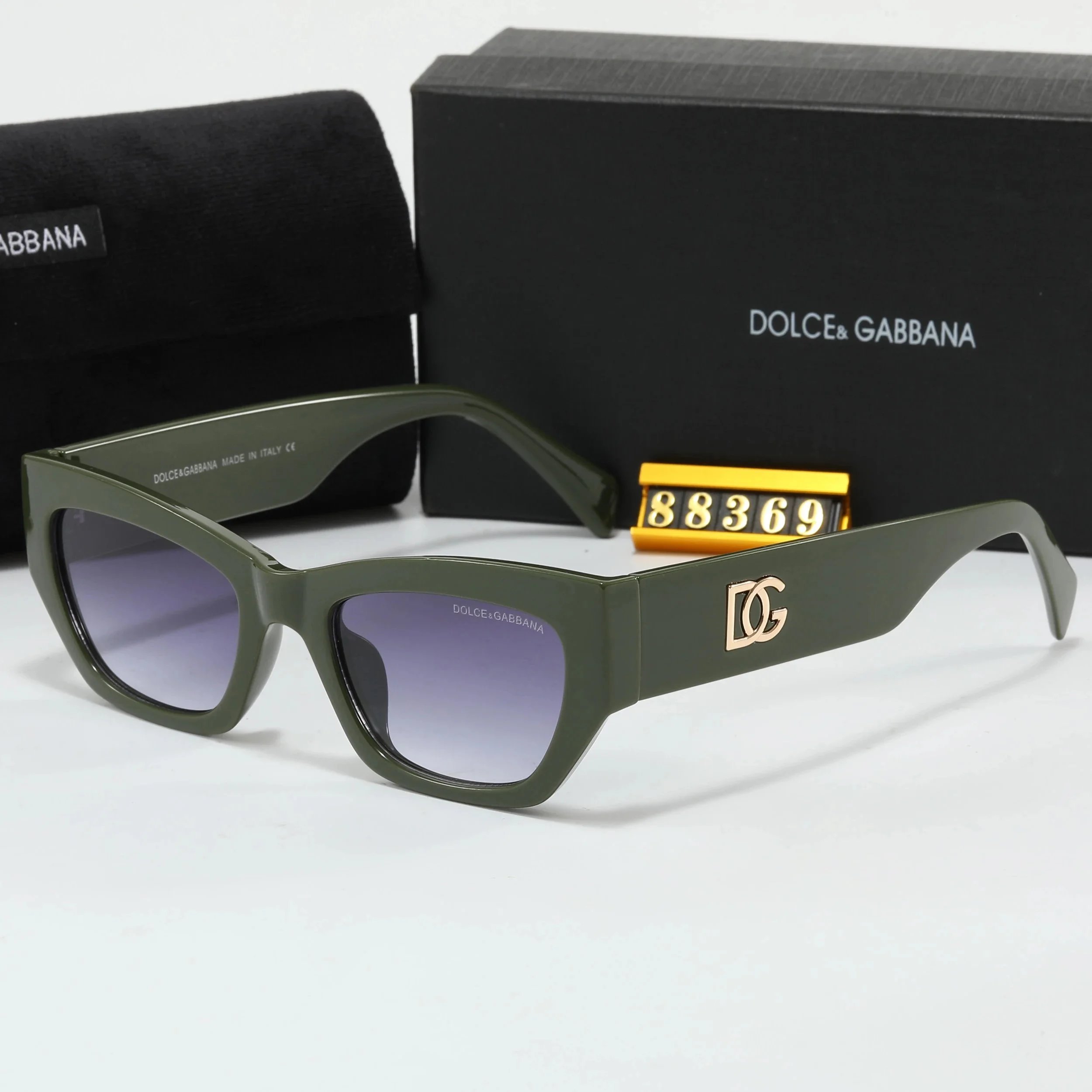 Dolce & Gabbana DG Logo Black Gradient Lens Sunglasses - 7