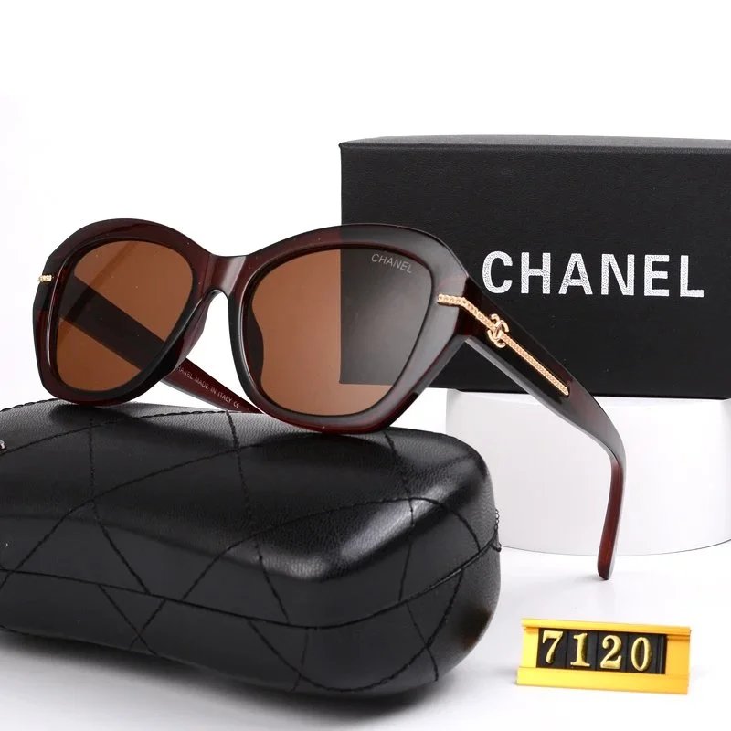 Chanel Cat-Eye Gradient Brown Sunglasses with Chain Detail - 24
