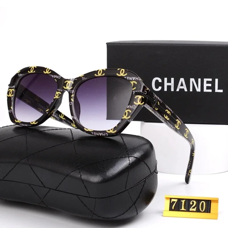 Chanel Cat-Eye Gradient Brown Sunglasses with Chain Detail - 25