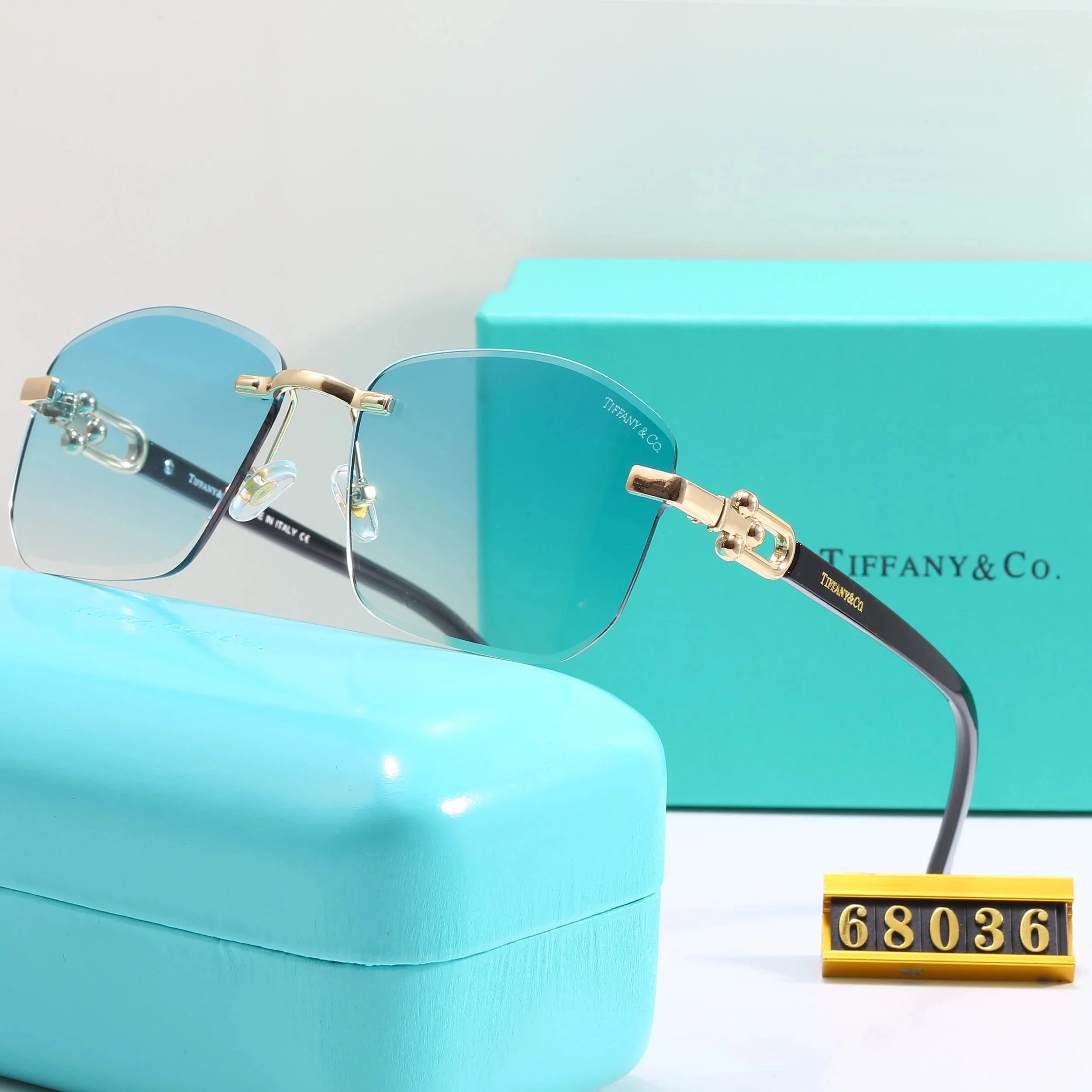 Tiffany & Co. HardWear Rimless Gradient Brown Sunglasses - 8