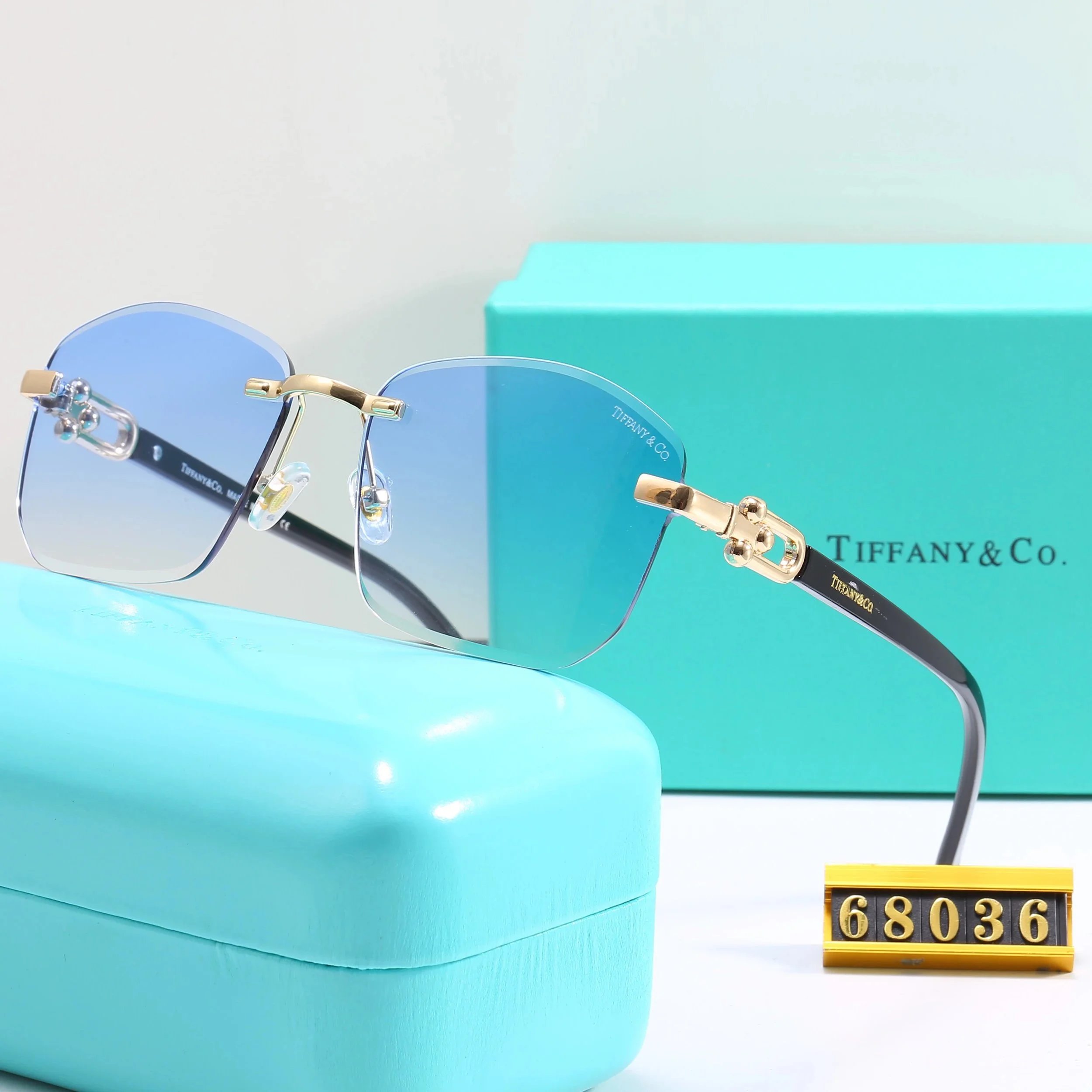 Tiffany & Co. HardWear Rimless Gradient Brown Sunglasses - 10
