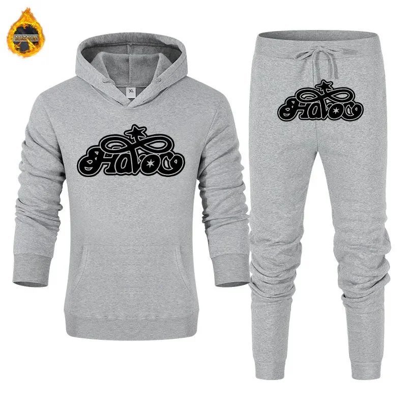 Design HAVOC Graphic Hoodie and Sweatpants Set Yellow - 29