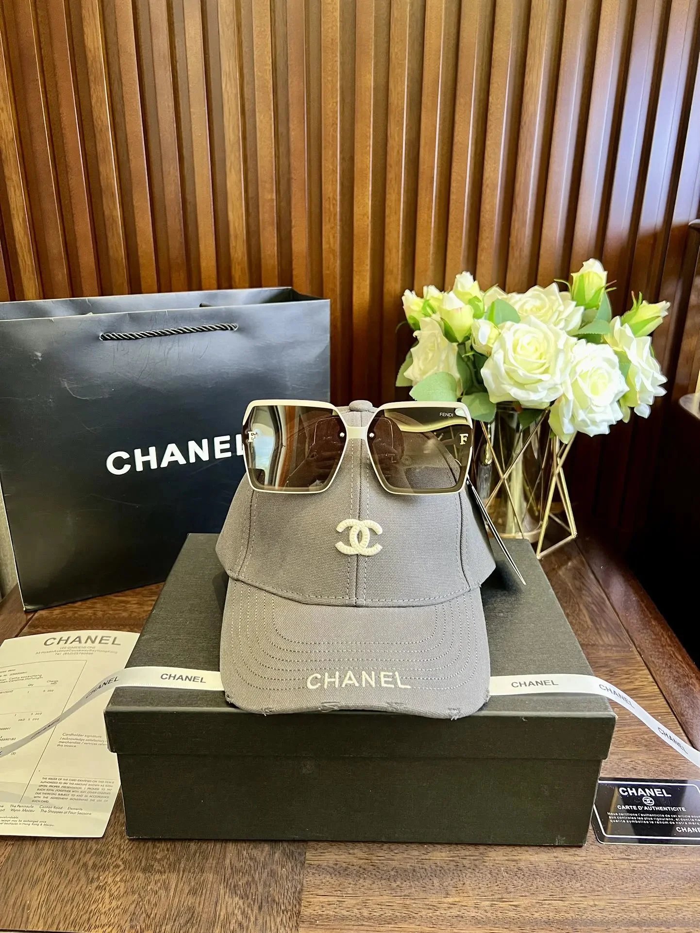 Celine Triomphe Logo Baseball Cap Beige with Sunglasses - 9