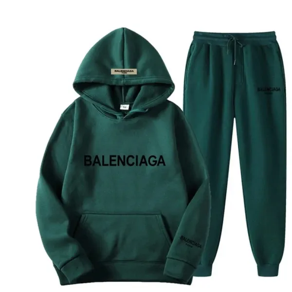 Balenciaga Logo Hoodie and Sweatpants Set Gray - 12