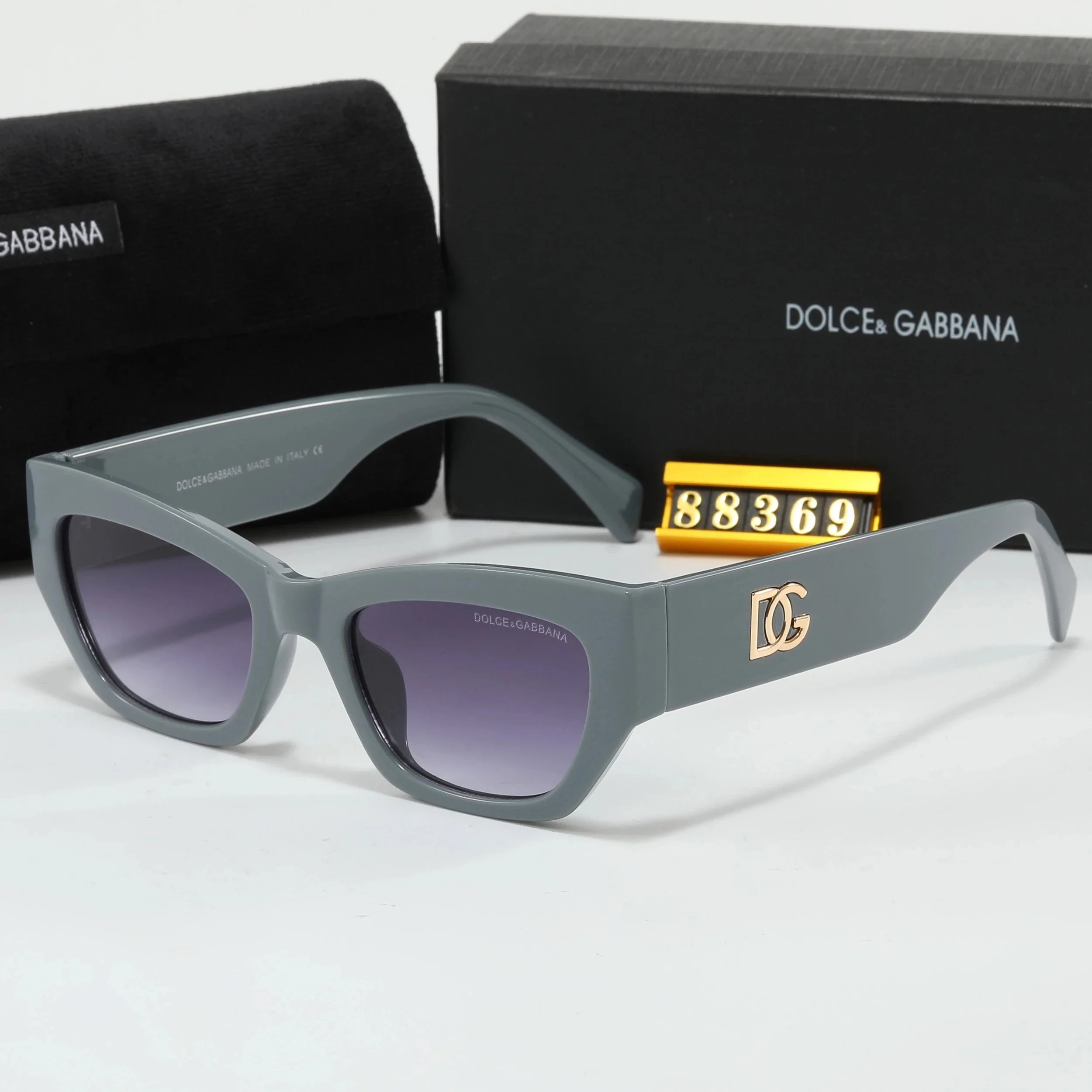 Dolce & Gabbana DG Logo Black Gradient Lens Sunglasses - 8