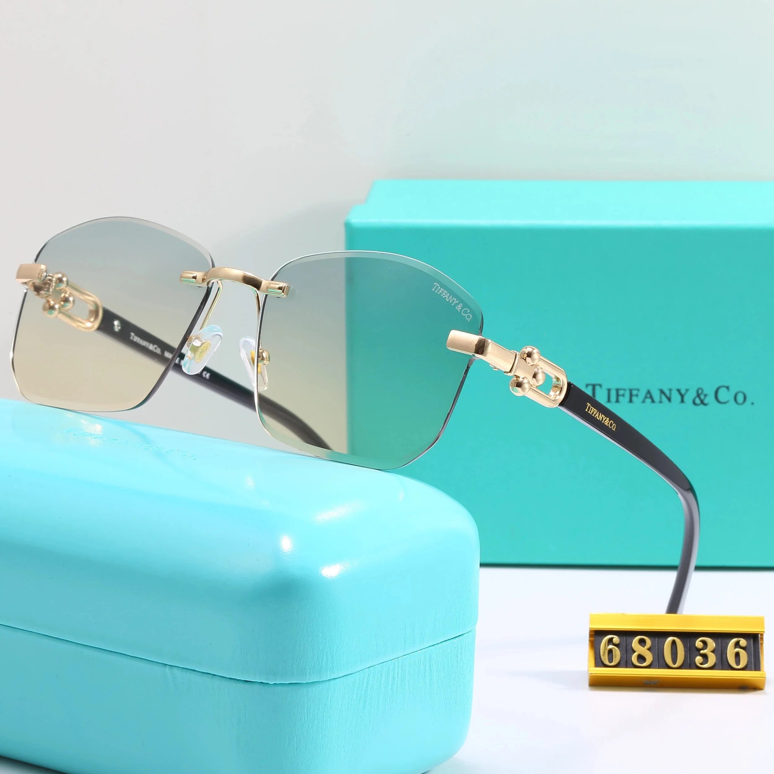 Tiffany & Co. HardWear Rimless Gradient Brown Sunglasses - 9