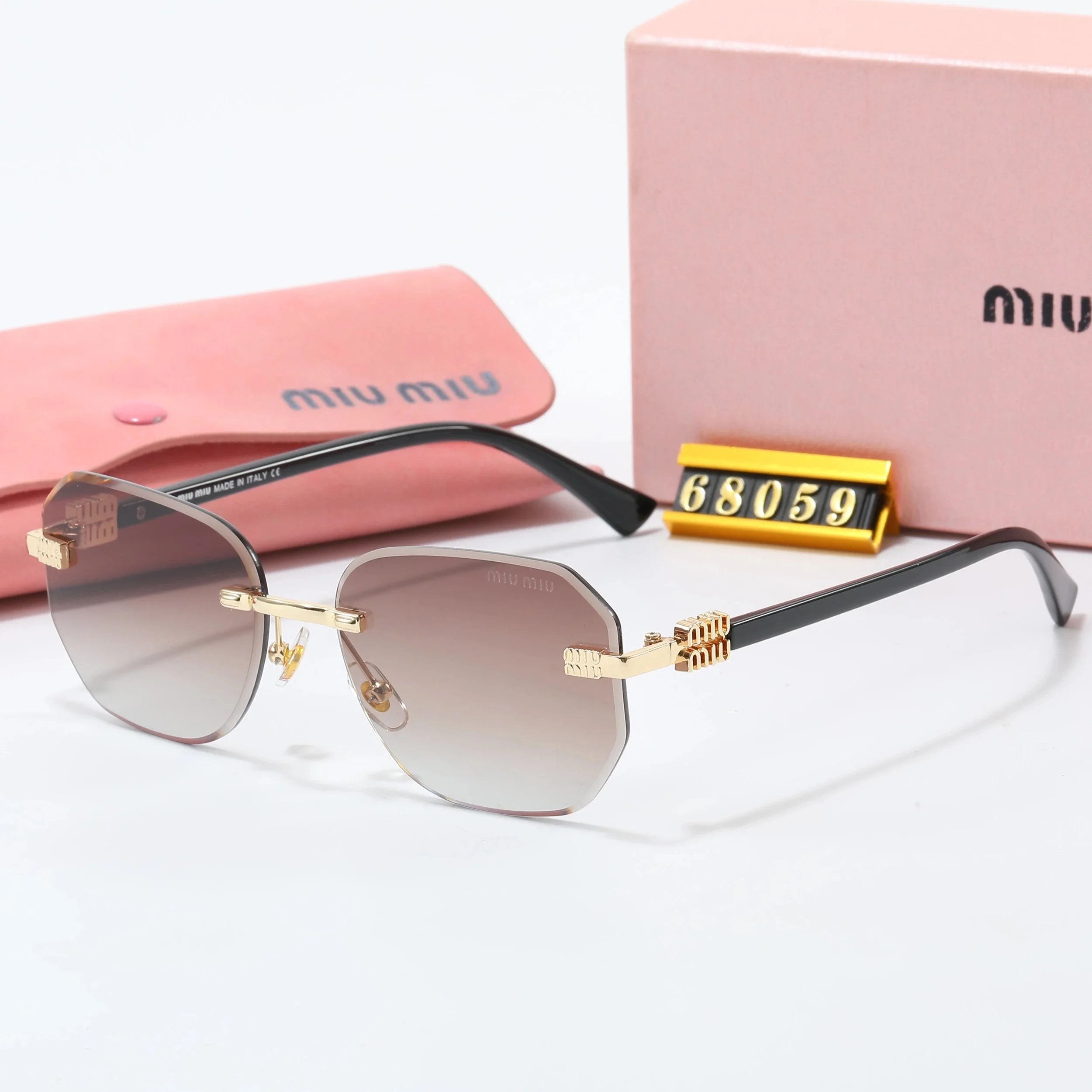 Miu Miu MM68051 Gradient Purple Rimless Sunglasses Eyewear - 10
