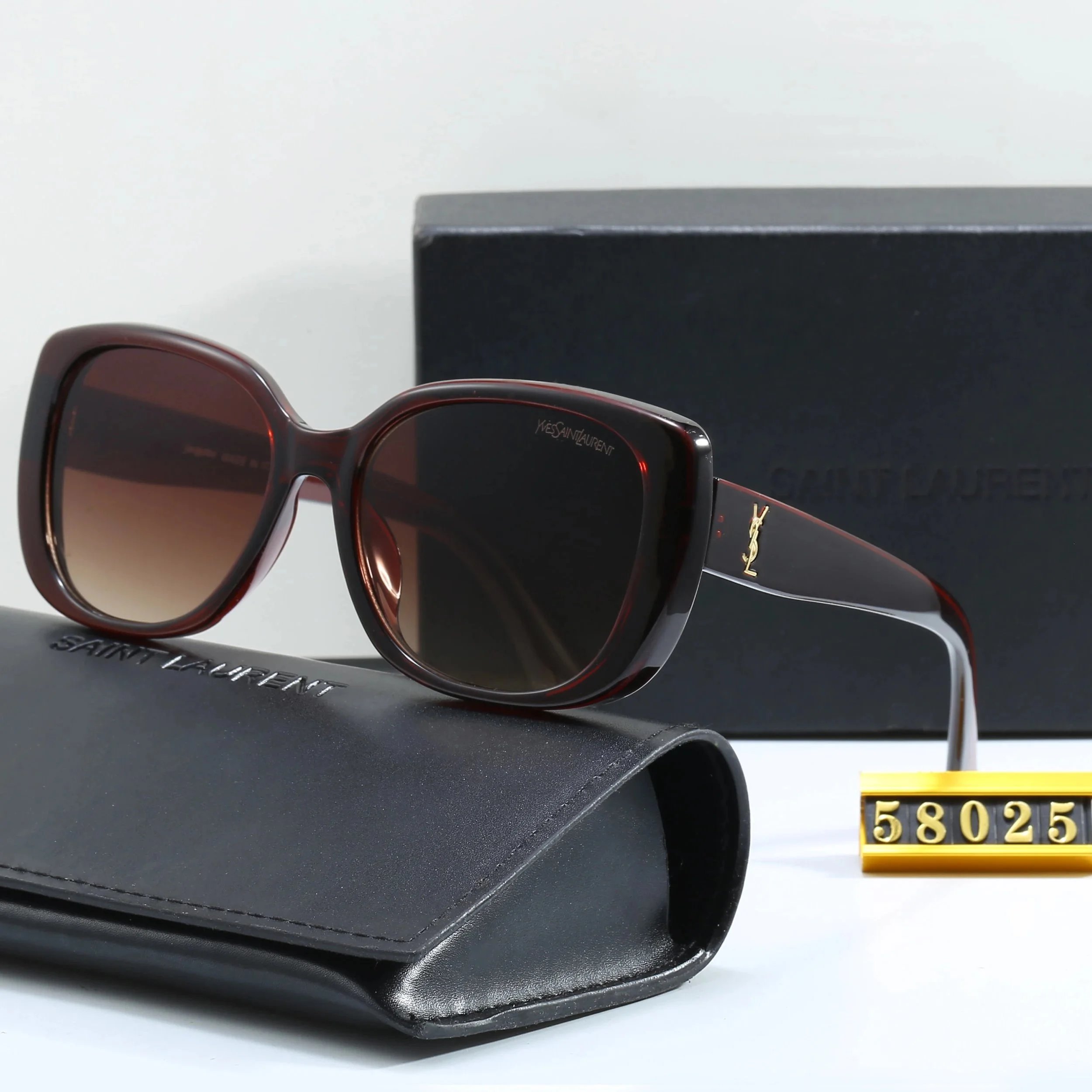 Saint Laurent Square Tortoiseshell Sunglasses - 7