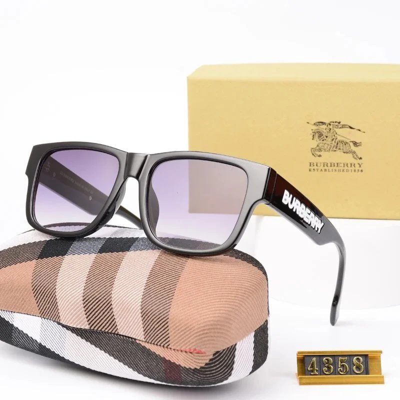 Burberry Square Frame White Sunglasses with Classic Check Case - 5