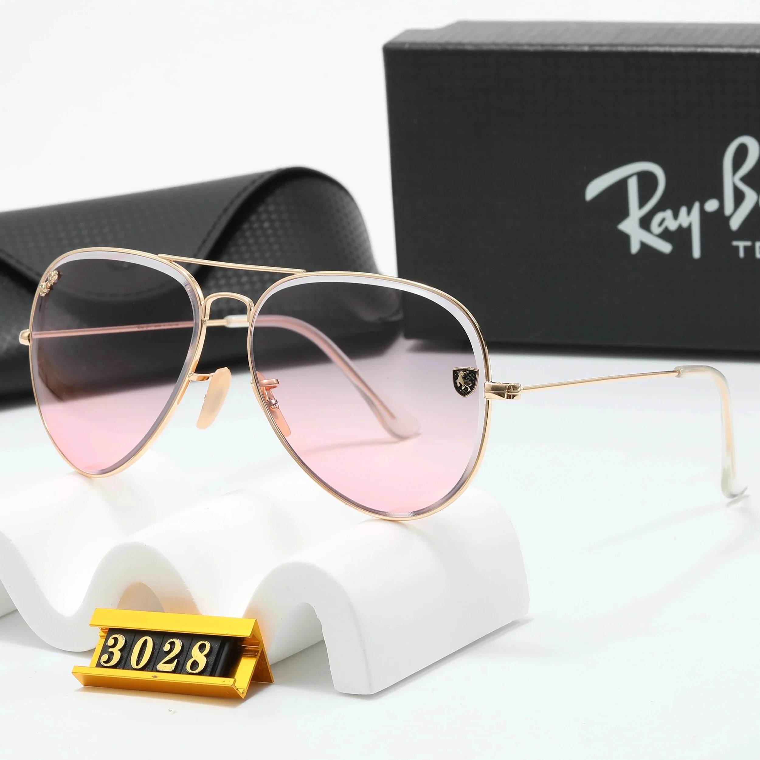 Ray-Ban Aviator Gradient Pink-Gold Sunglasses - 6