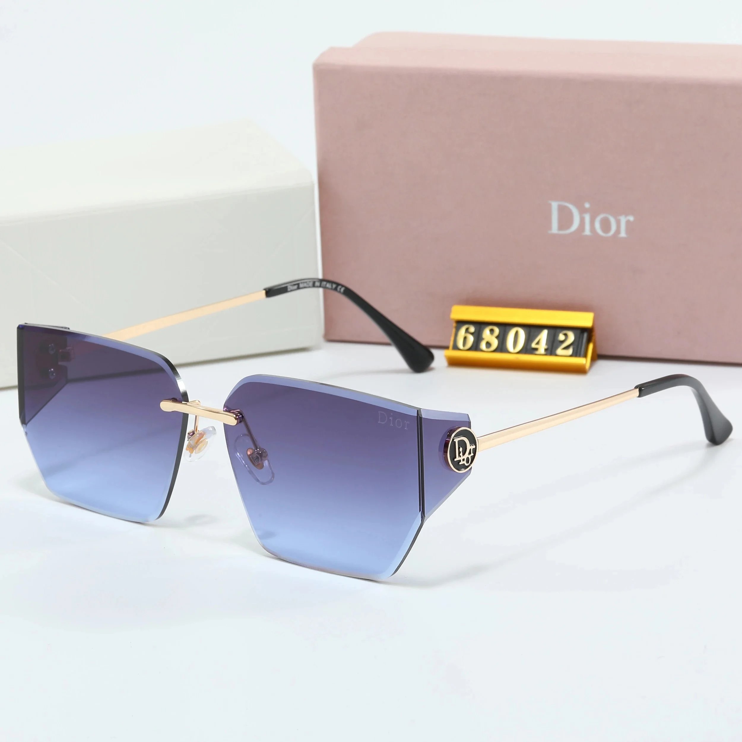 Dior CD Icon Rimless Sunglasses Purple Gradient - 5
