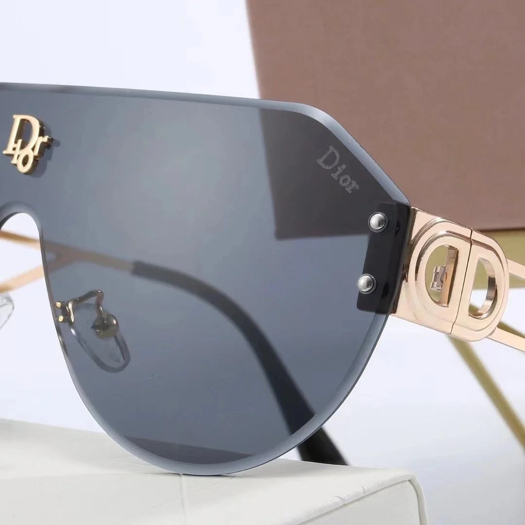 Dior Square Rimless Sunglasses Gray Gold - 5