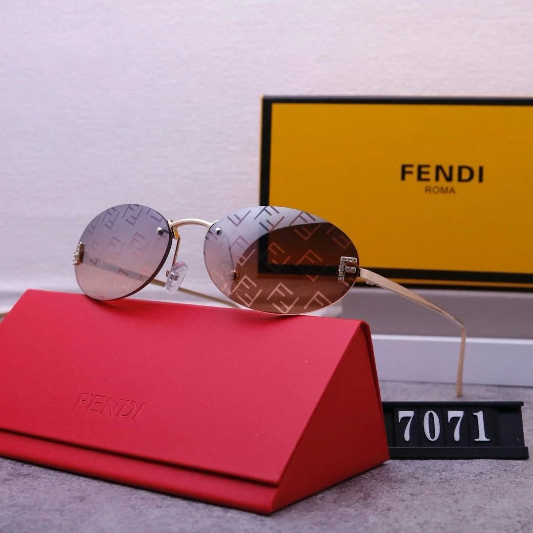 Fendi Square Frame Yellow Lens Sunglasses - 8