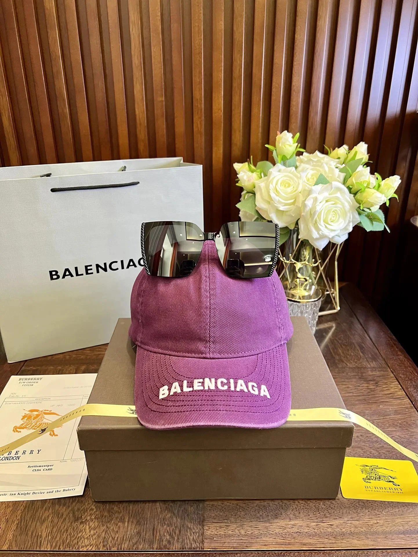 Celine Triomphe Logo Baseball Cap Beige with Sunglasses - 22