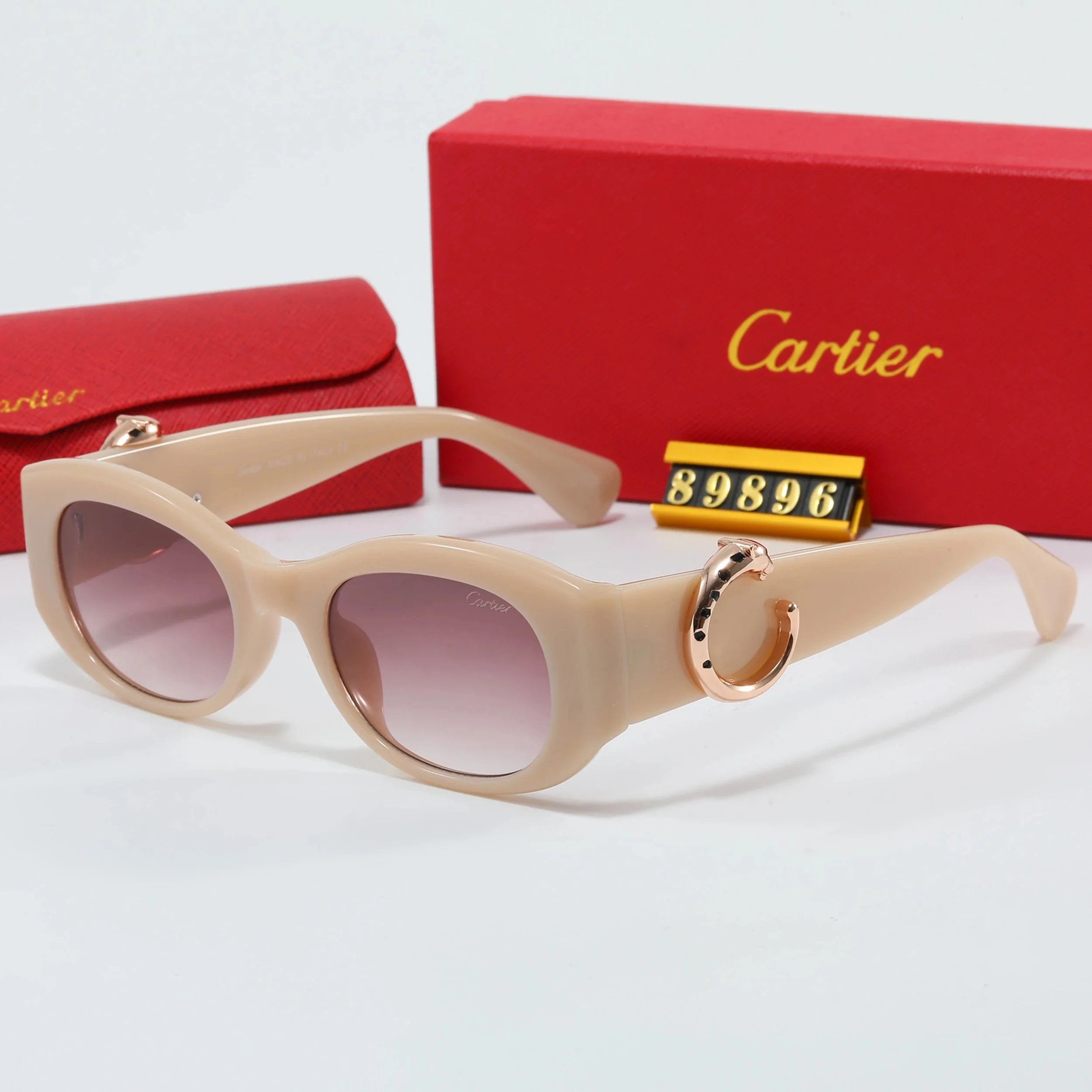 Design Rimless Square Sunglasses with Gold Accents Black - 6