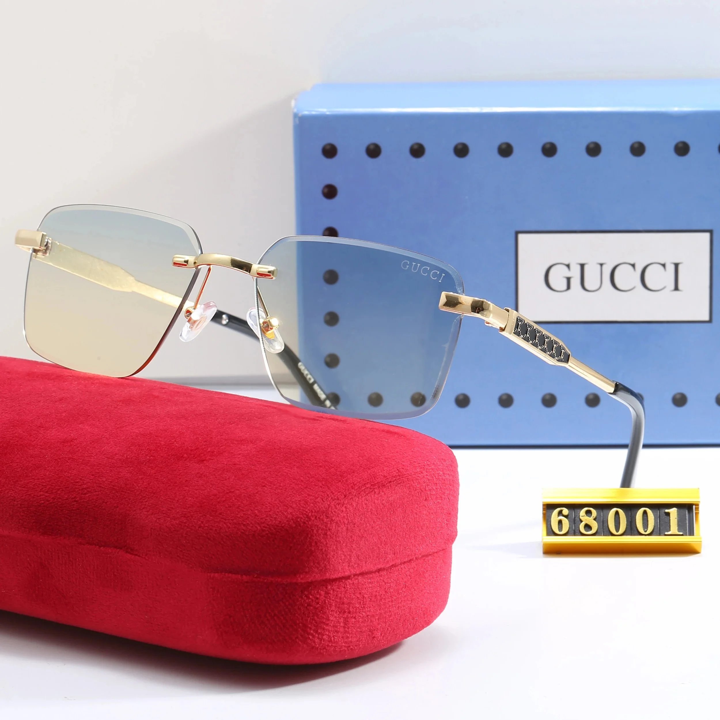 Gucci Rimless Gradient Lens Optical Glasses Gold Frame - 1