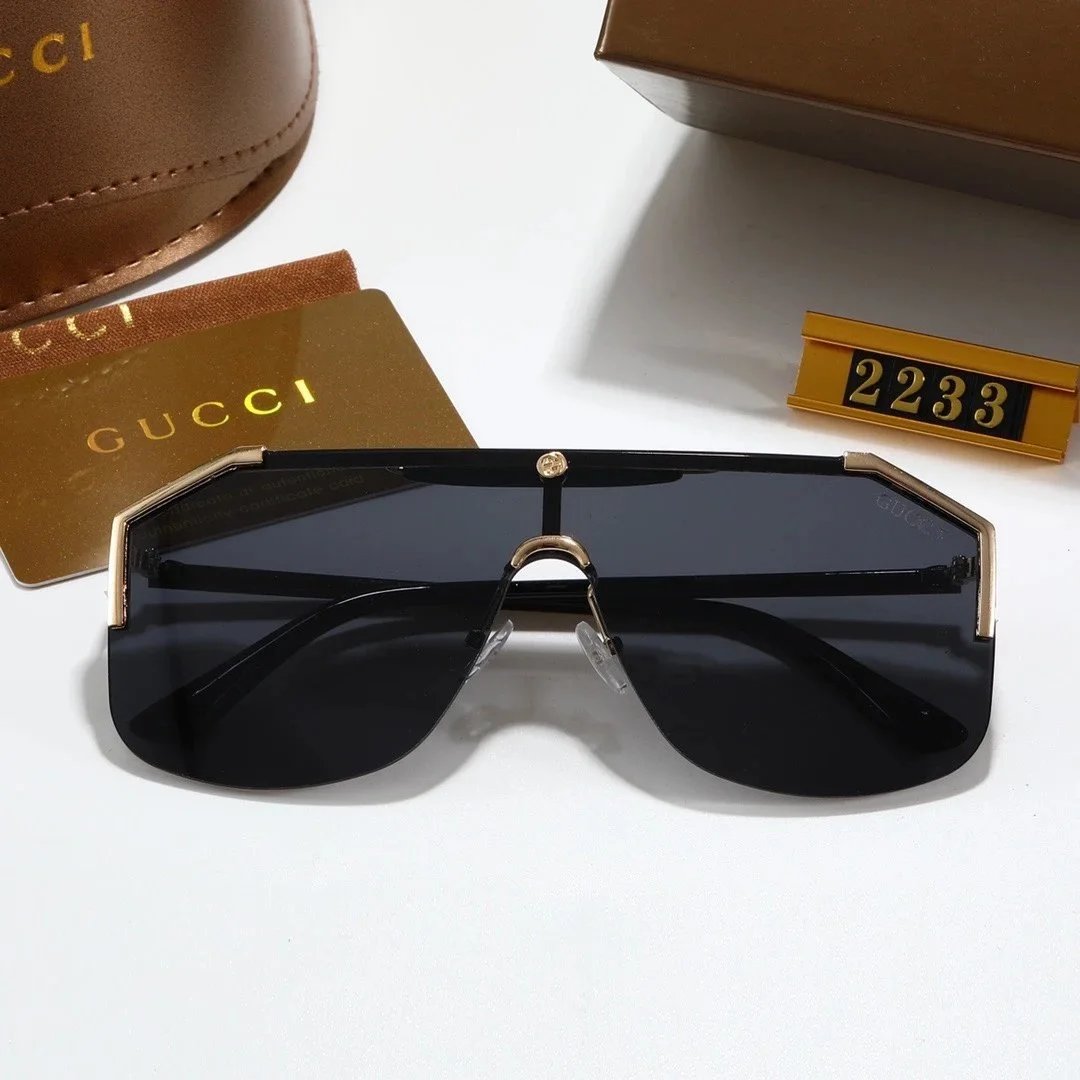Gucci GG0941S Shield Sunglasses Red Gradient Gold Frame - 3