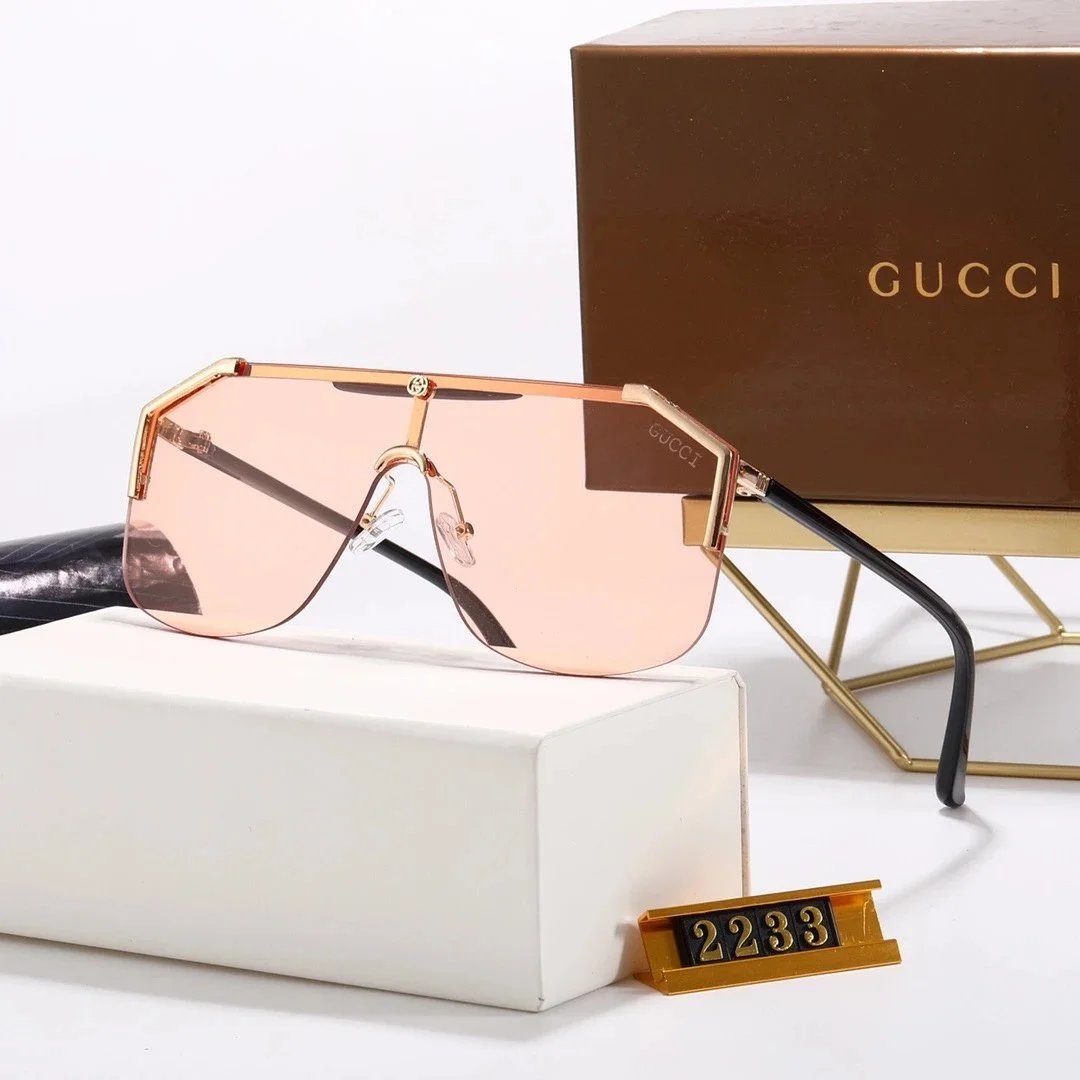 Gucci GG0941S Shield Sunglasses Red Gradient Gold Frame - 7