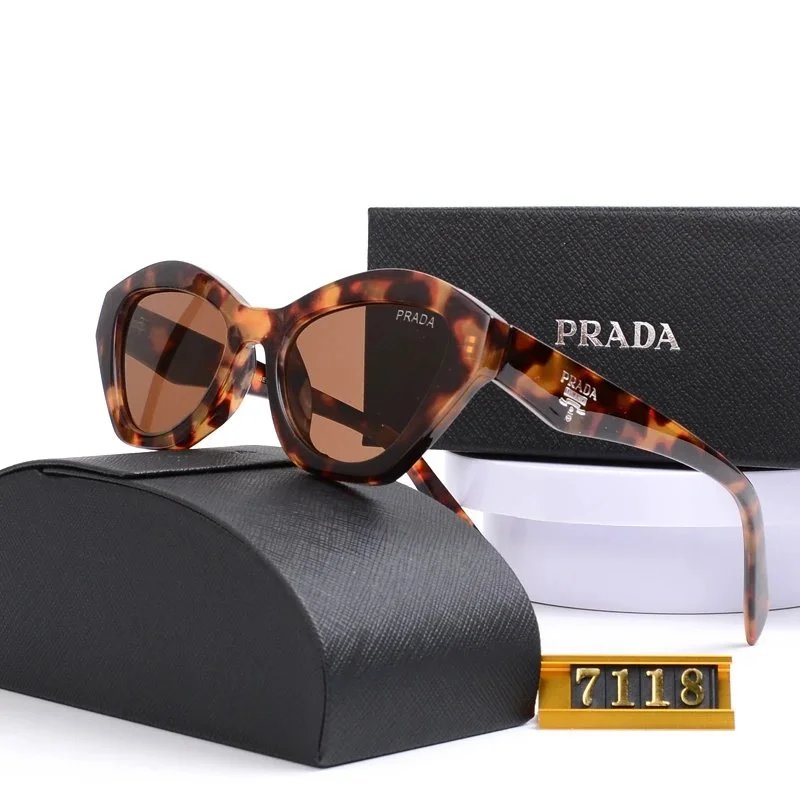 Prada Printed Acetate Oversized Sunglasses White Multicolor - 11