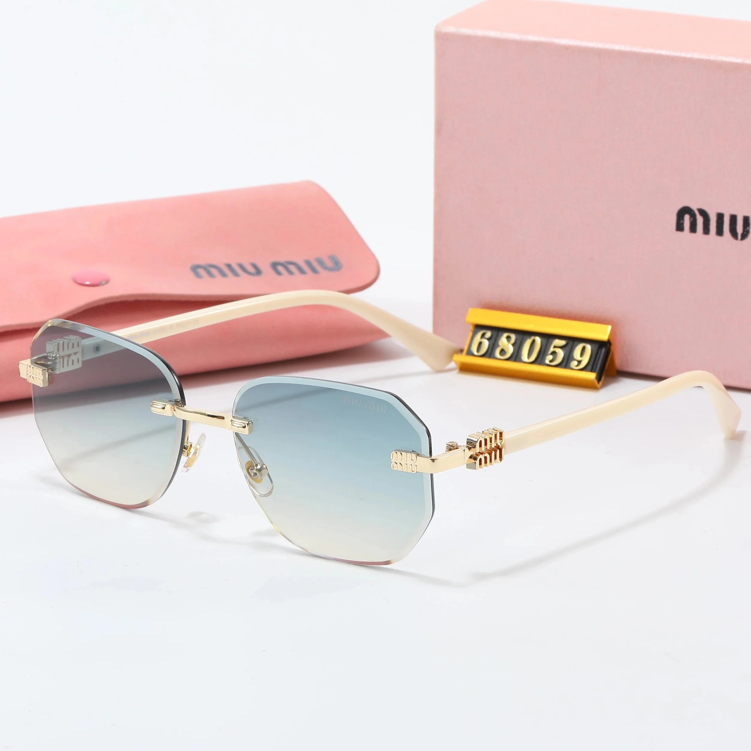 Miu Miu MM68051 Gradient Purple Rimless Sunglasses Eyewear - 8