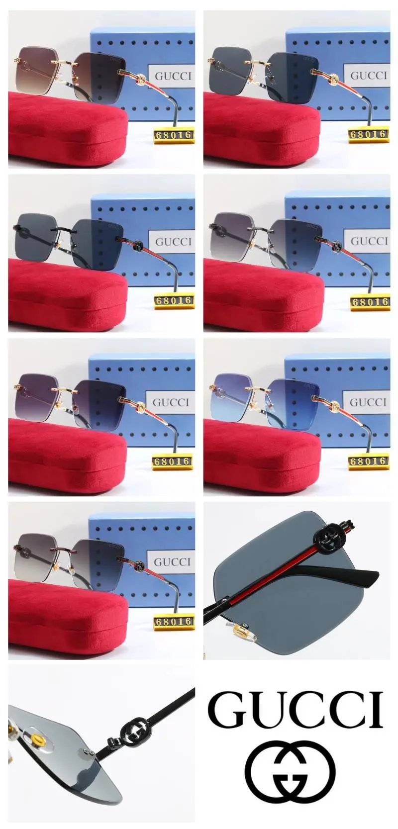Gucci GG Marmont Square Sunglasses Black Tortoiseshell - 2