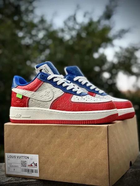 Louis Vuitton x Nike Air Force 1 Orange Monogram Sneakers - 13
