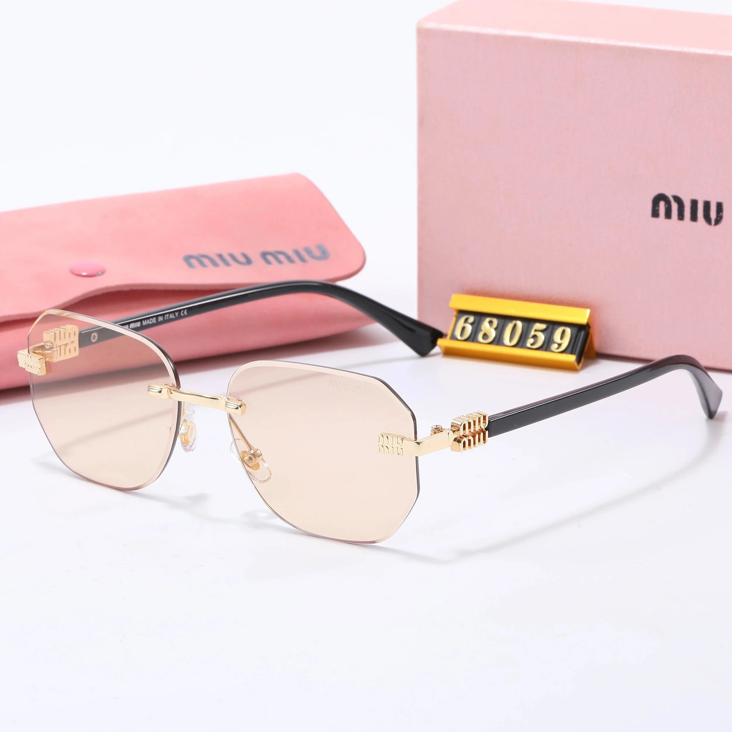 Miu Miu MM68051 Gradient Purple Rimless Sunglasses Eyewear - 7