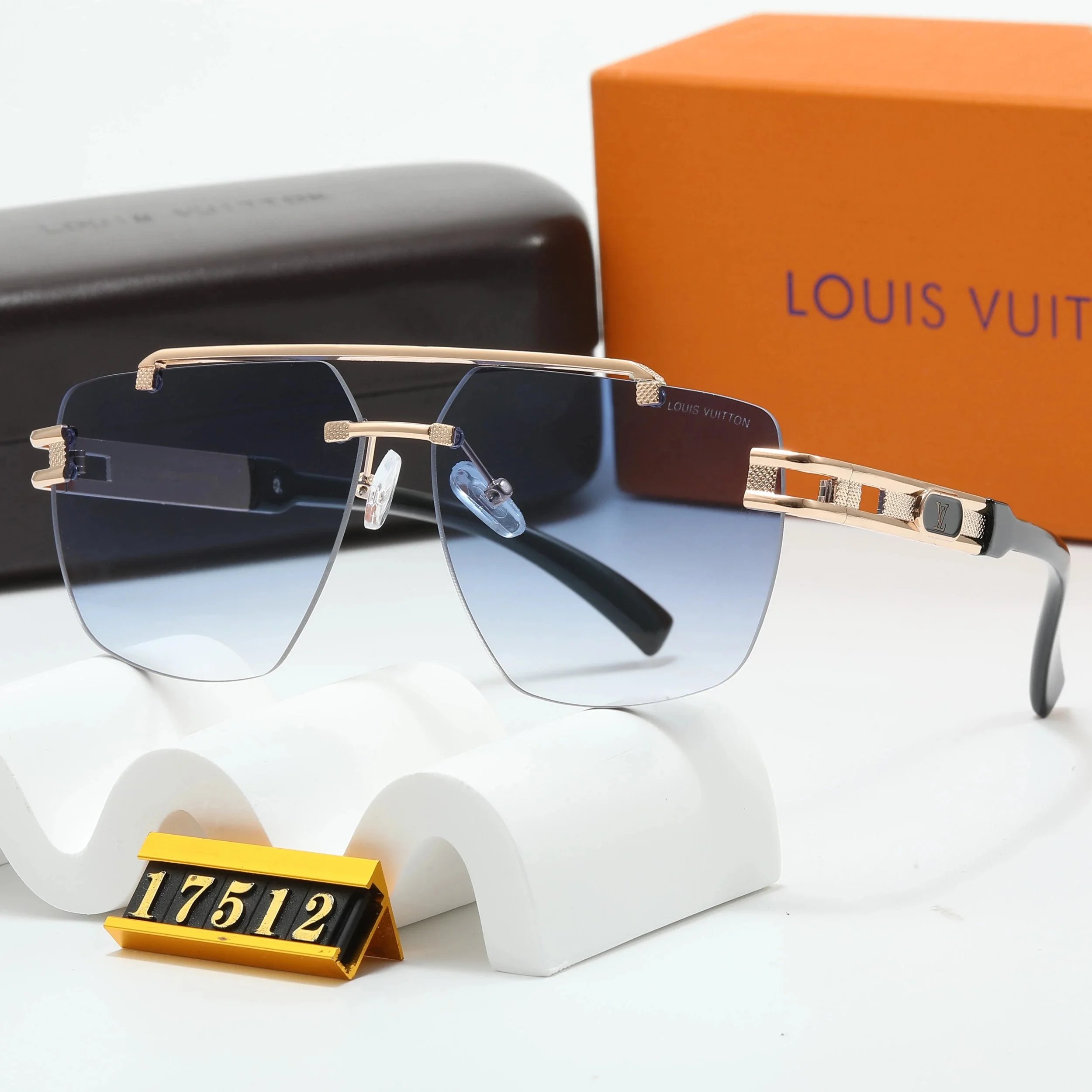 Louis Vuitton Shield Sunglasses Gradient Purple Gold Frame - 6
