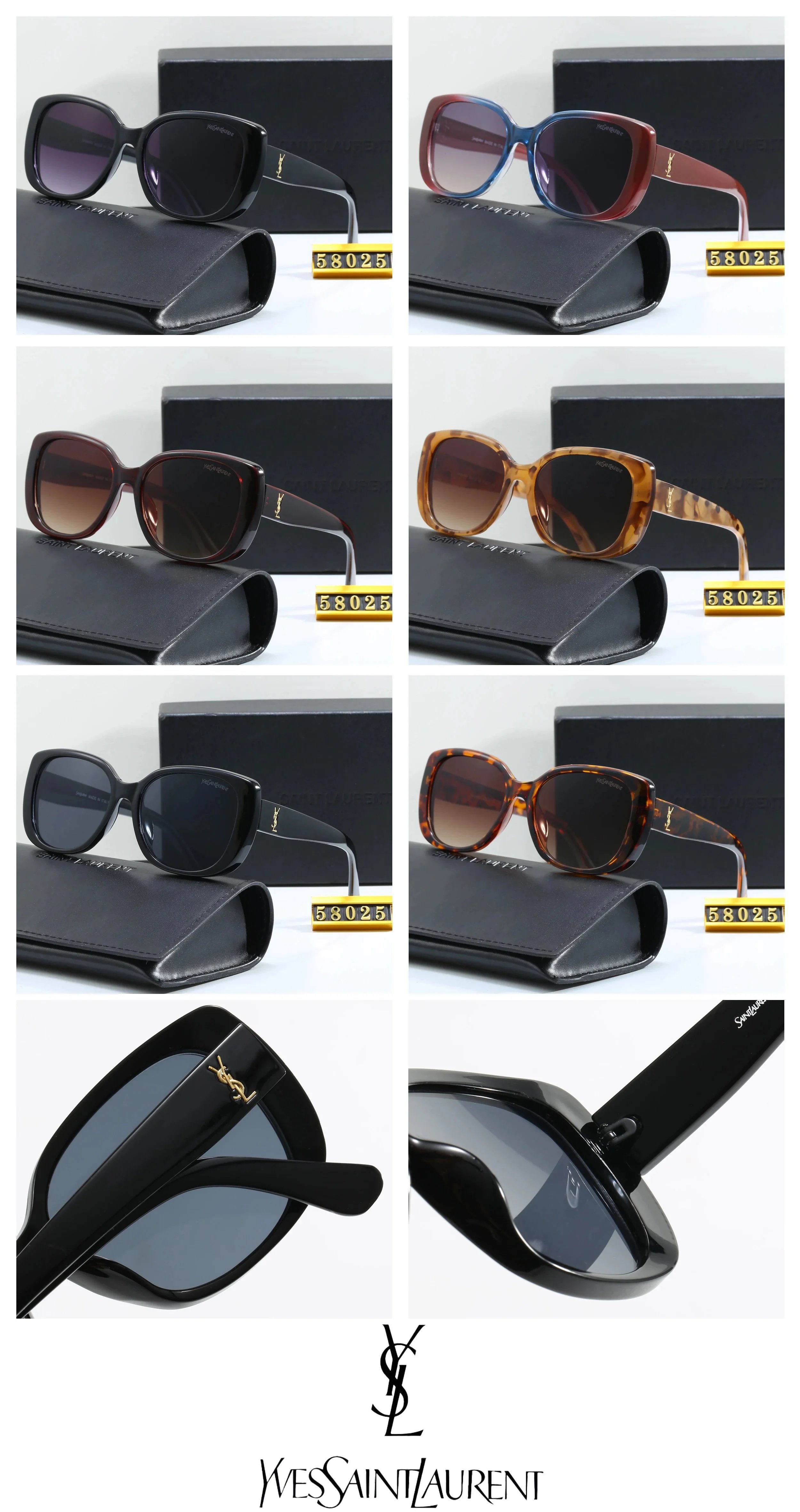 Saint Laurent Square Tortoiseshell Sunglasses - 3