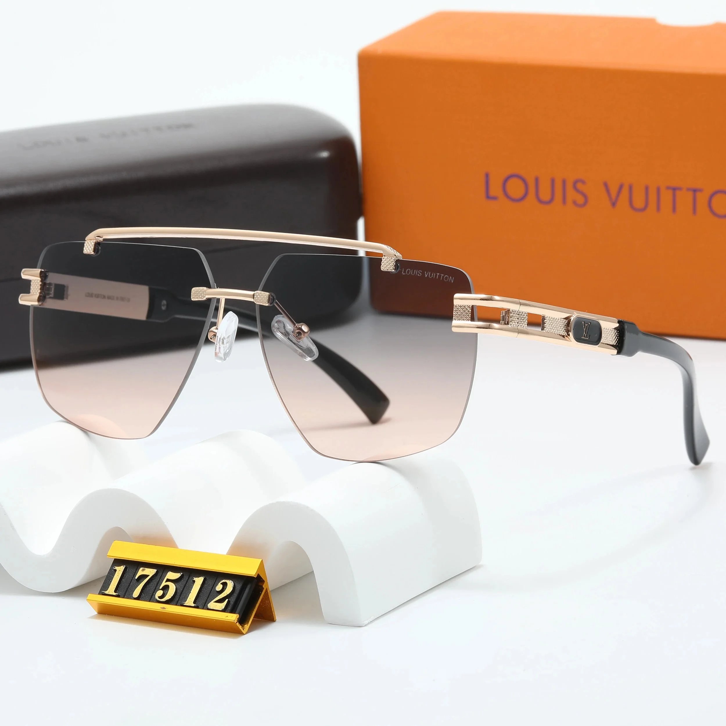 Louis Vuitton Shield Sunglasses Gradient Purple Gold Frame - 7