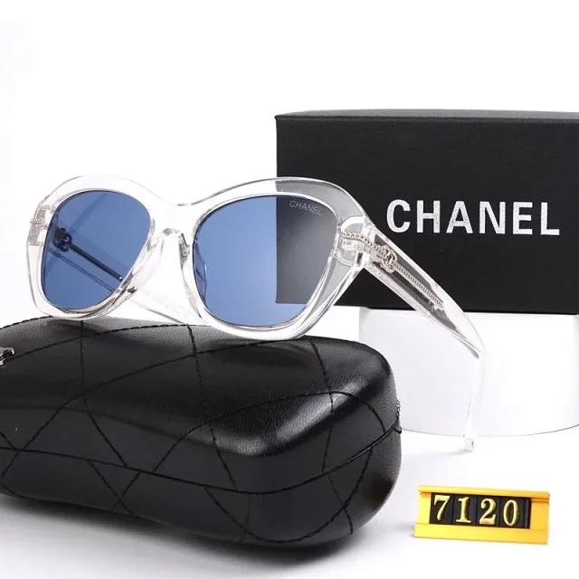 Chanel Eyewear Oversized square-frame sunglasses with chain-detail temples product detail image 22