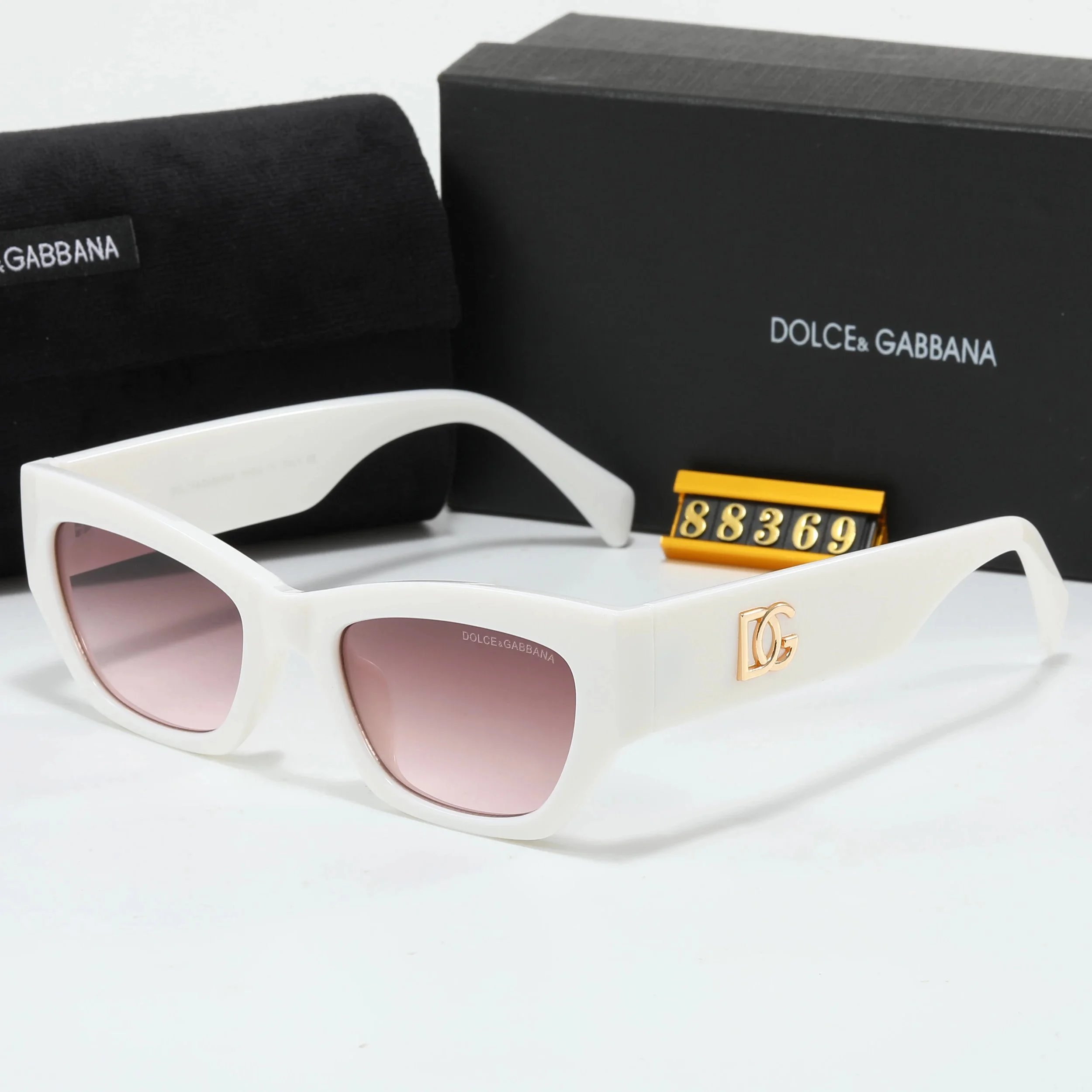 Dolce & Gabbana DG Logo Black Gradient Lens Sunglasses - 10