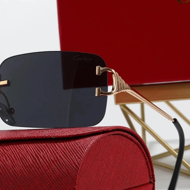 Cartier Eyewear Double-bridge gradient-lens sunglasses product detail image 4