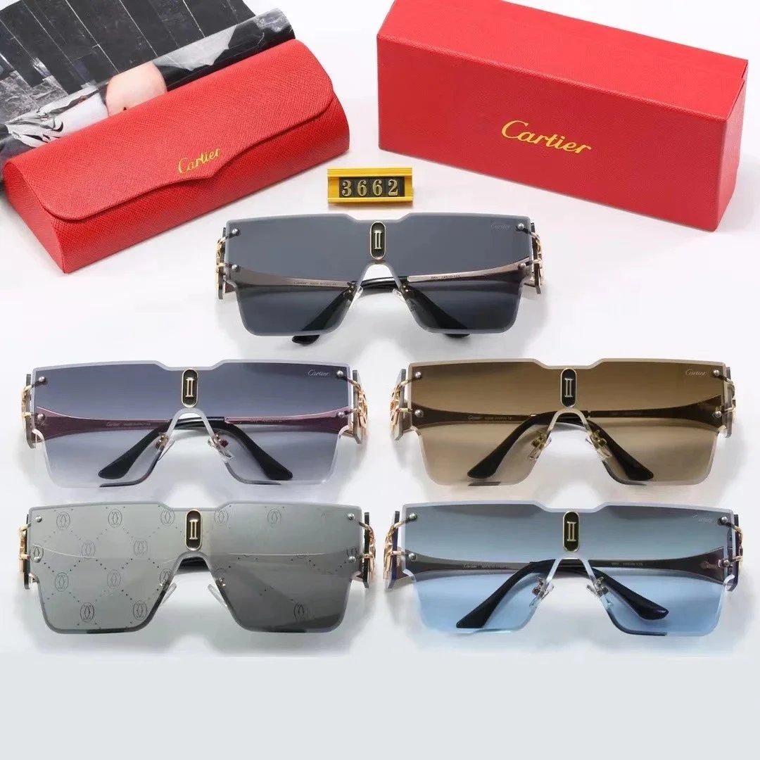 Cartier Round Gold-Tone Gradient Brown Sunglasses - 2