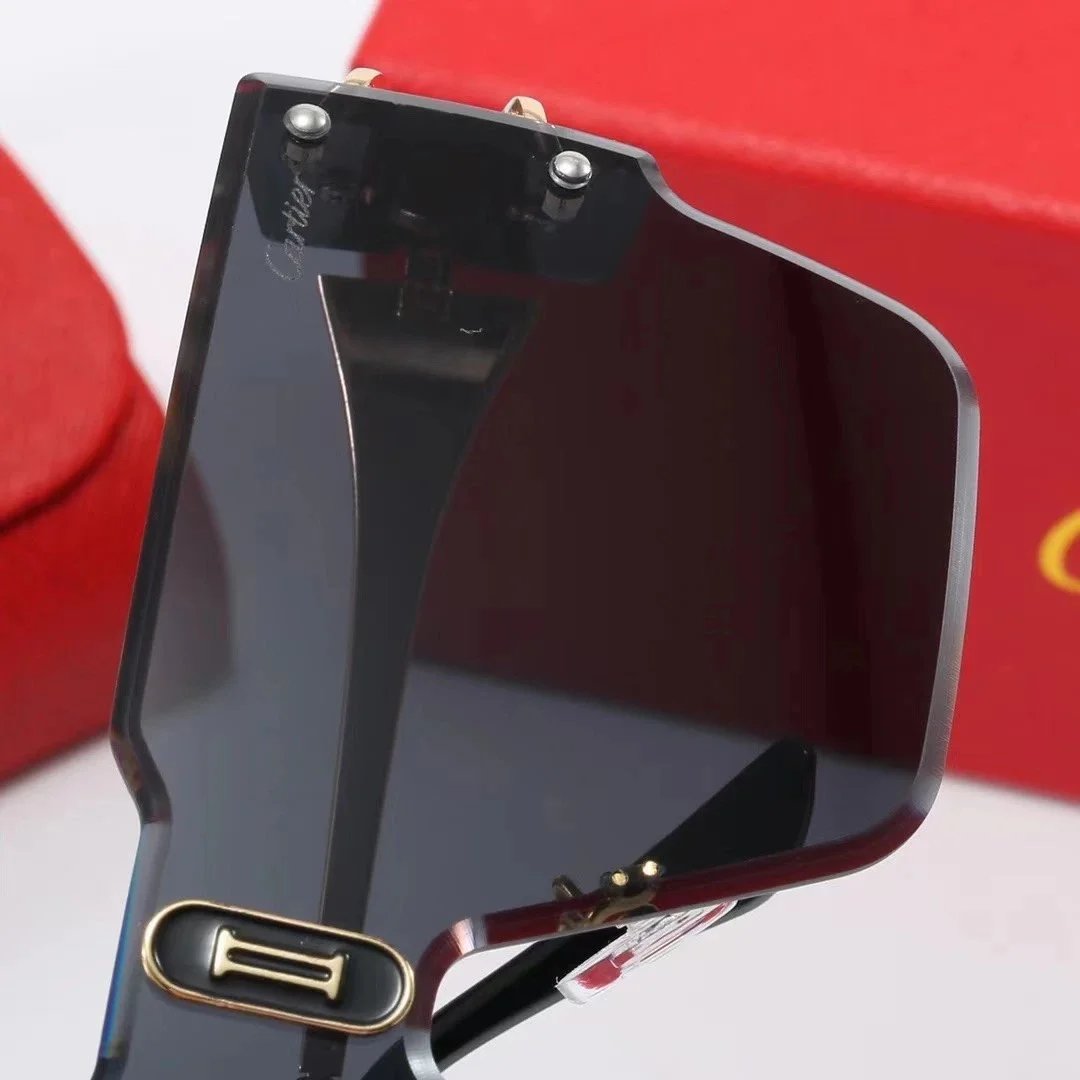 Cartier Round Gold-Tone Gradient Brown Sunglasses - 6