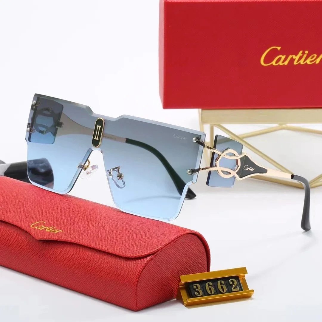 Cartier Round Gold-Tone Gradient Brown Sunglasses - 9