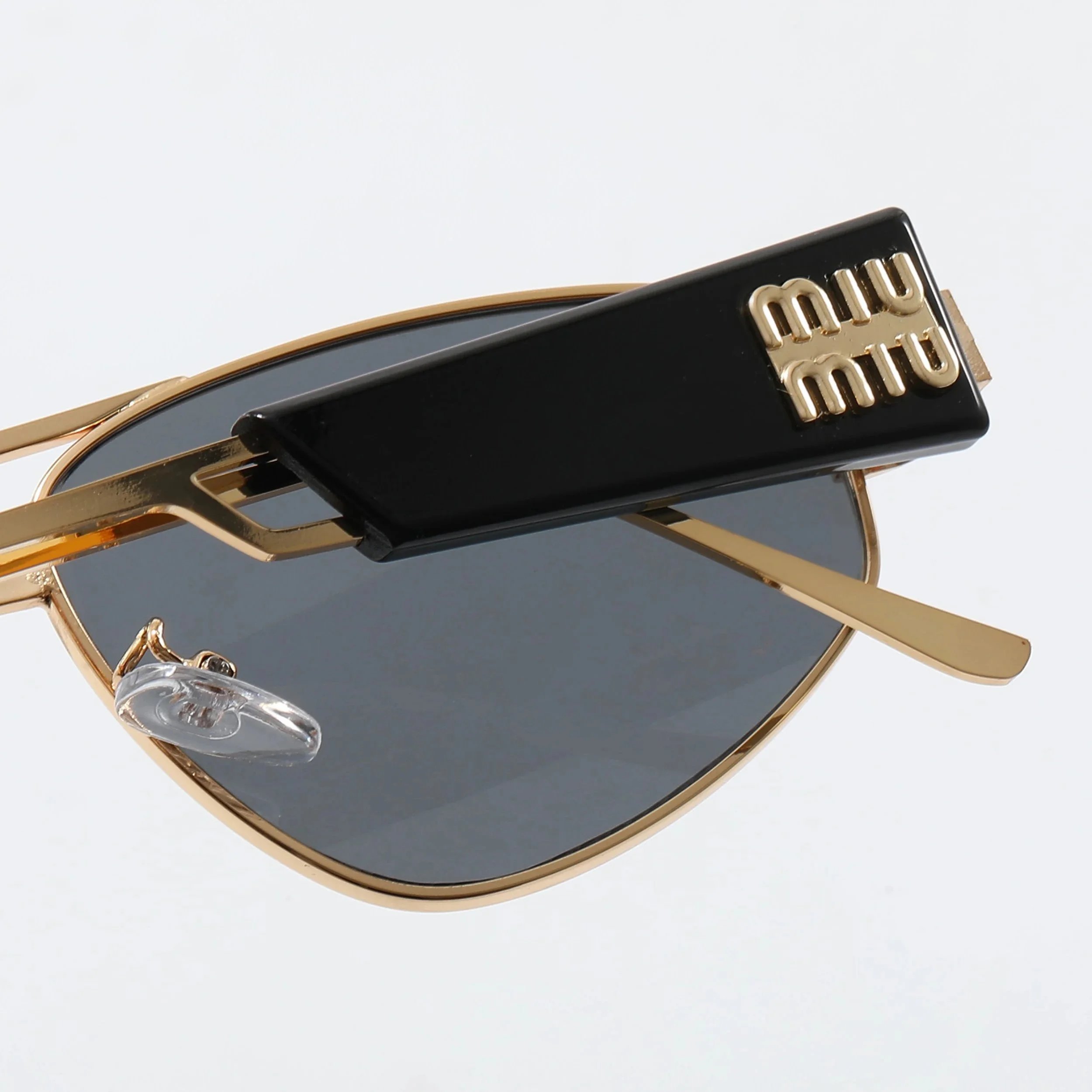 Miu Miu Round Rimless Sunglasses Tortoiseshell Gold Brown Gradient - 4