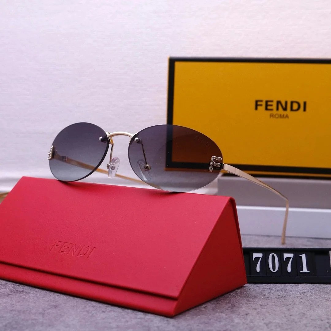 Fendi Square Frame Yellow Lens Sunglasses - 7
