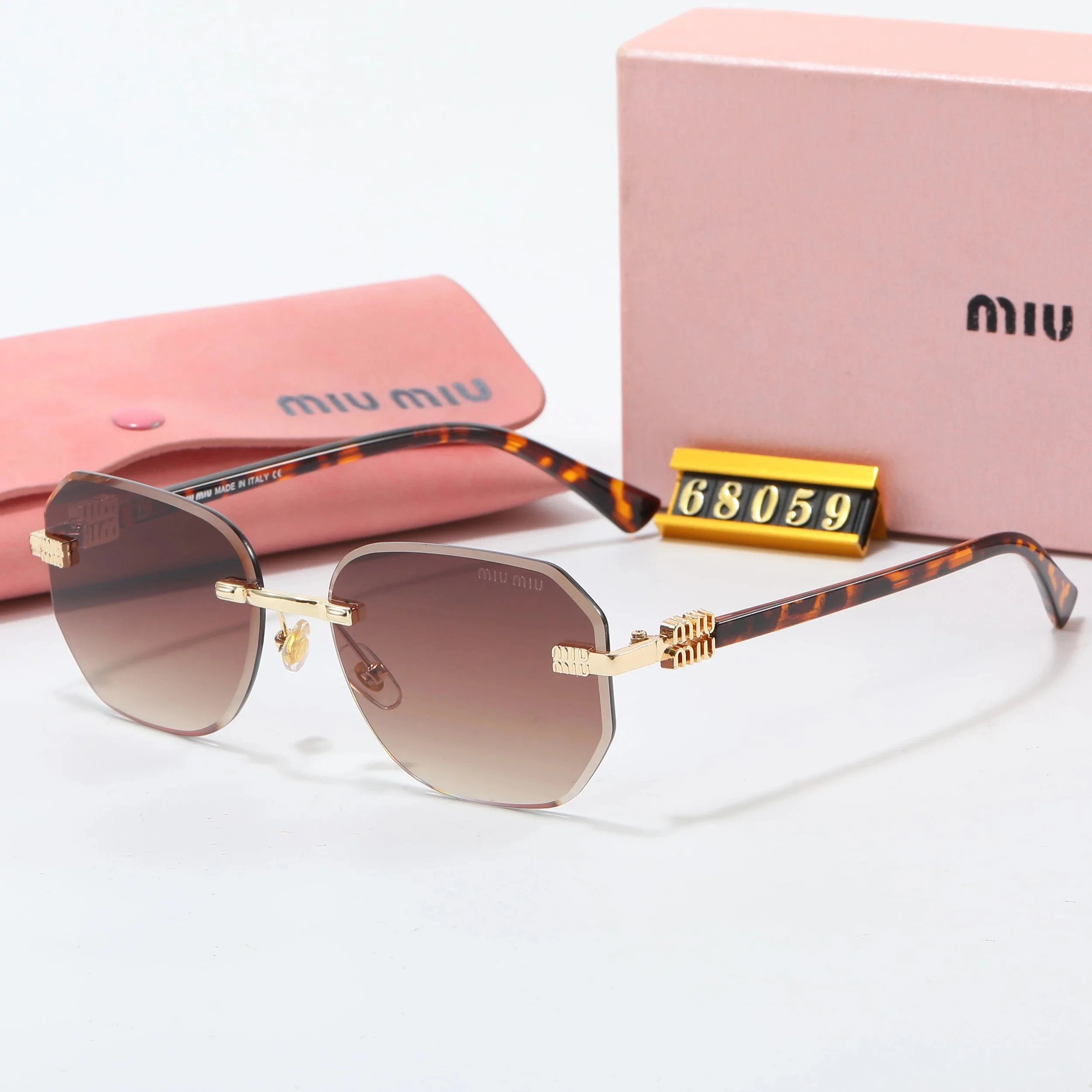 Miu Miu MM68051 Gradient Purple Rimless Sunglasses Eyewear - 6