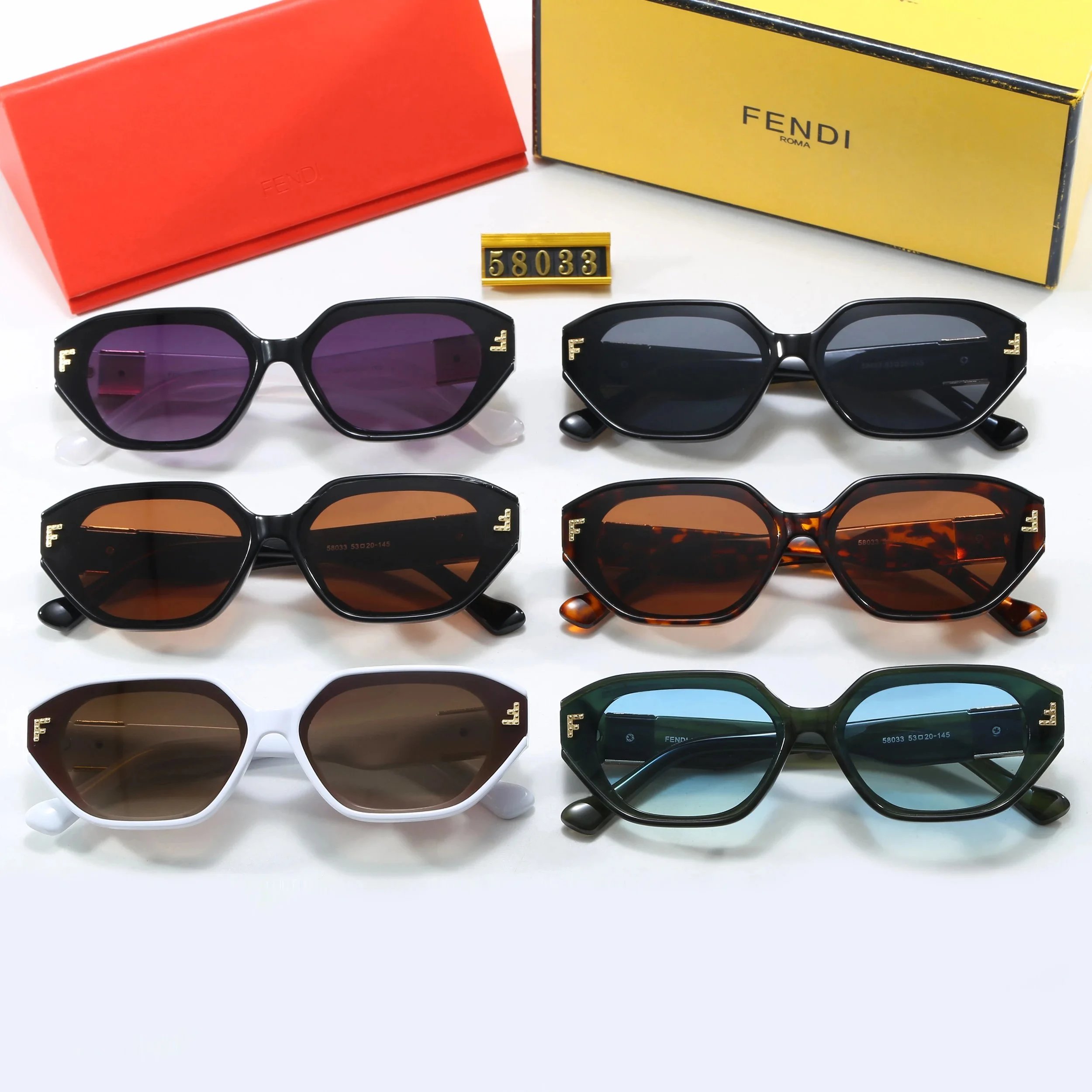 Fendi Shield Sunglasses Pink Gradient Mirror Lens Gold Frame - 3