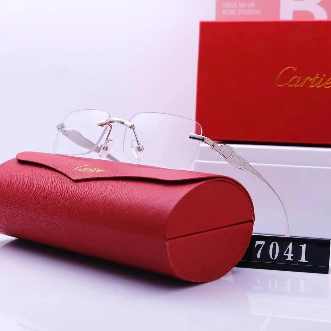 Cartier Sunglasses Rimless Gradient Gray Gold Frame - 7
