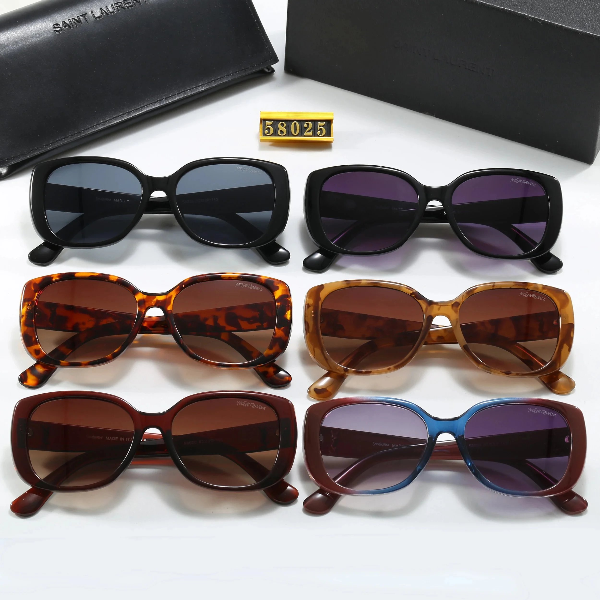Saint Laurent Square Tortoiseshell Sunglasses - 2