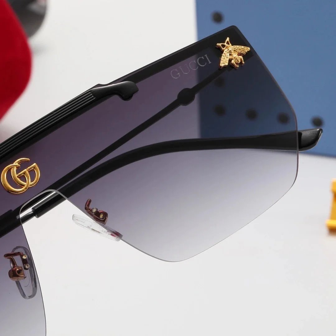 Gucci GG Marmont Aviator Sunglasses Gray Gradient with Monogram Lens Eyewear - 5