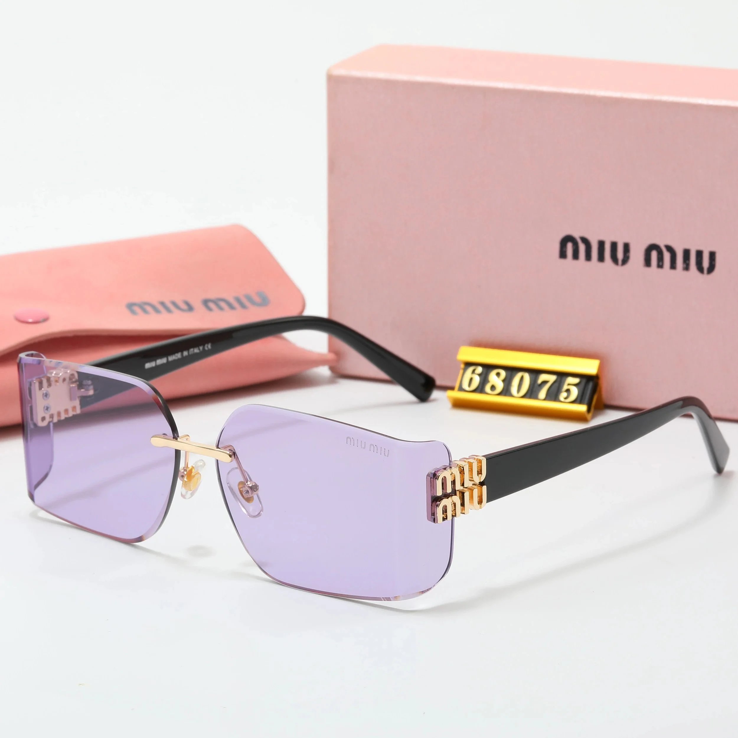 Miu Miu Rimless Square Sunglasses Dark Gray - 7